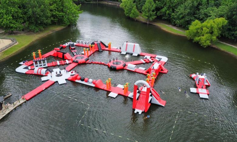 The Summer Splash Aqua Park at Crowley's Ridge State Park.